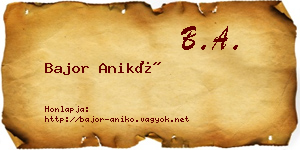Bajor Anikó névjegykártya