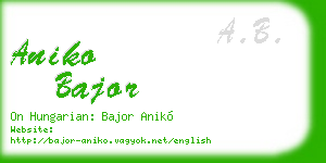 aniko bajor business card
